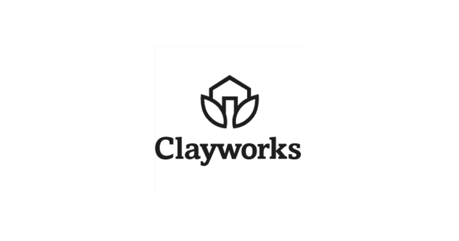 Signature Walls logo featuring a stylised leaf design and the text "Clayworks".